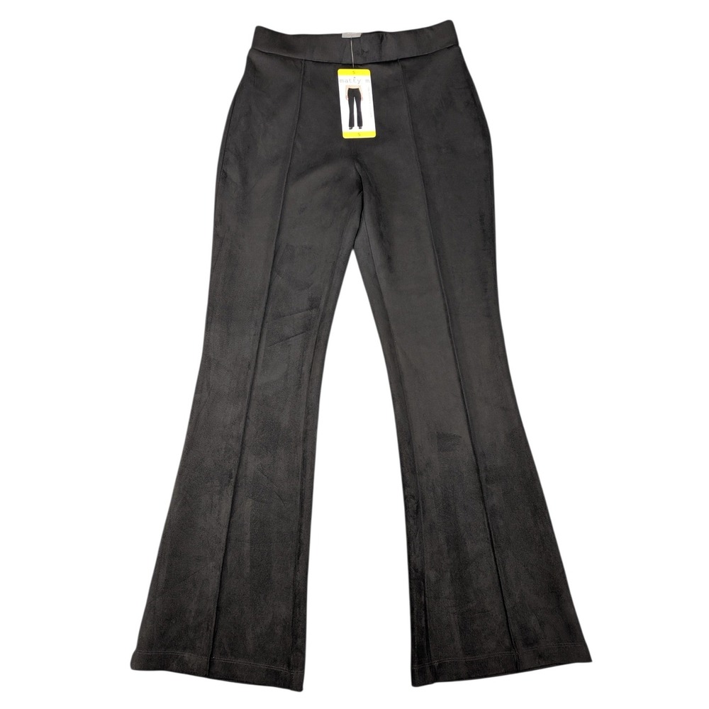 Matty M Womens Black Faux Suede Bootcut Pull On Pants Size S NWT MB9258-9210M